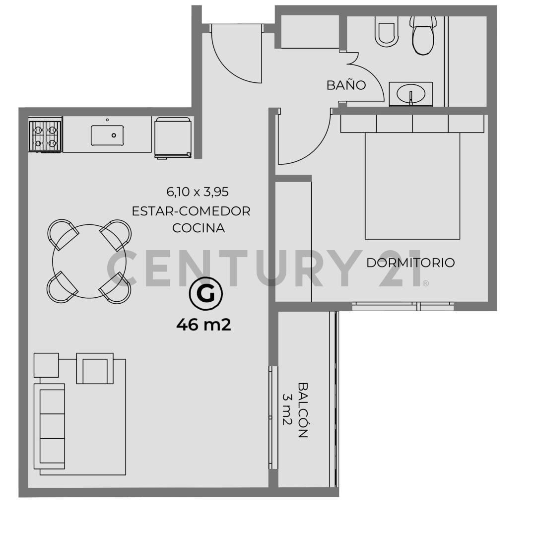 DOS AMBIENTES, POZO, INVERSIÓN, APTO PROFESIONAL y AMENITIES. — foto 1
