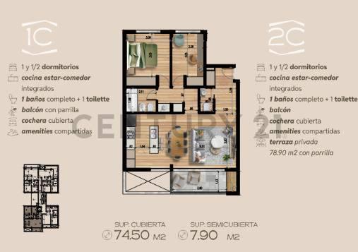 VENTA, Departamento de 1 y 1/2 dormitorios con cochera de Pozo, CITY BELL — foto 1