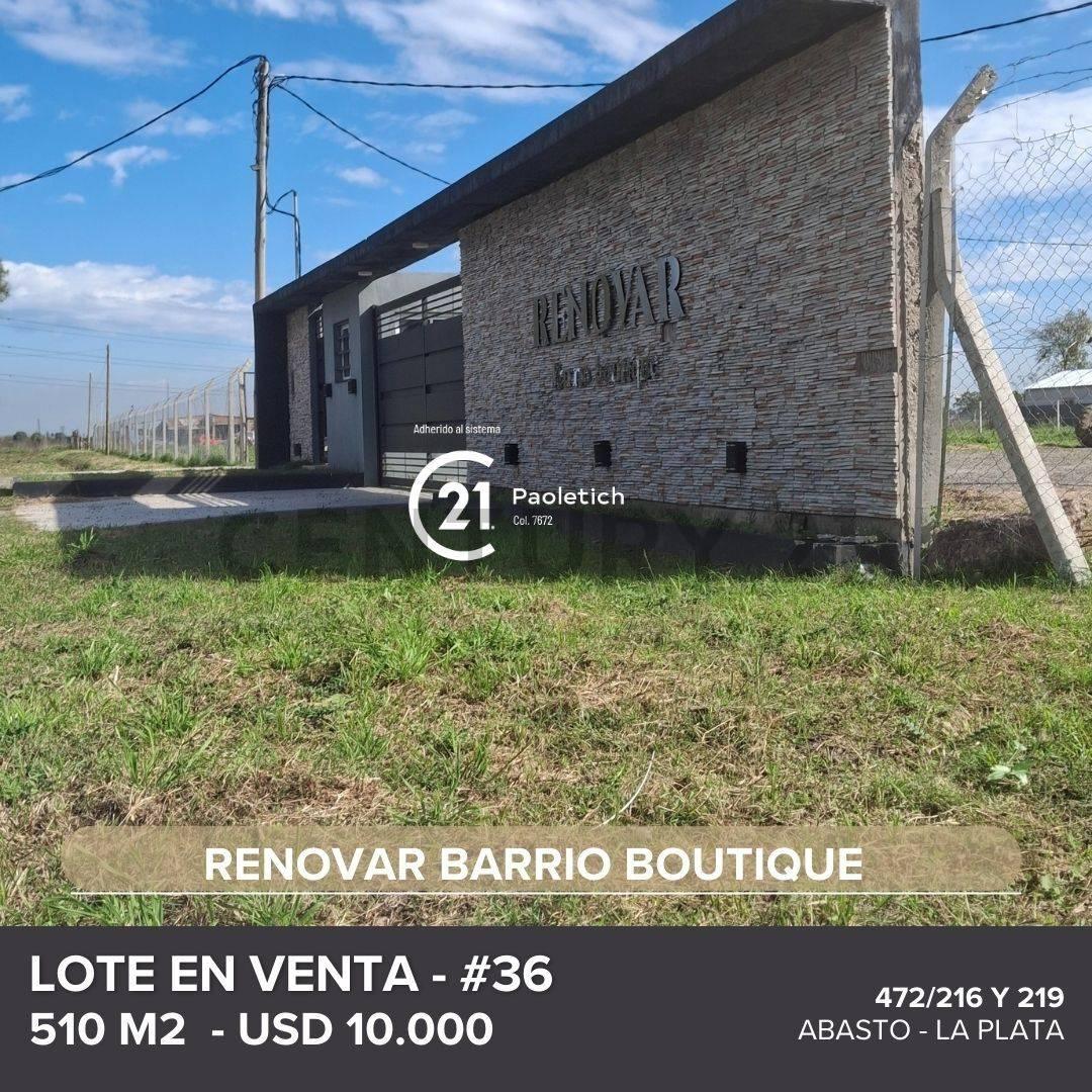 LOTE EN VENTA EN LA PLATA, RENOVAR BARRIO BOUTIQUE — foto 1