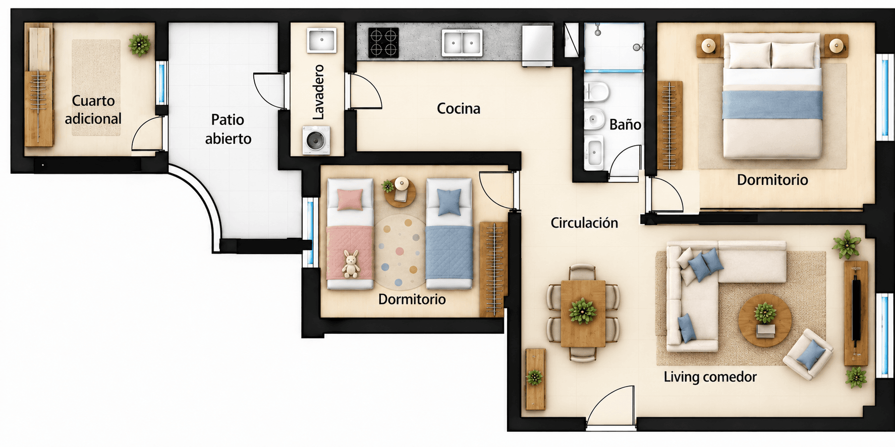 Venta Departamento 3 Ambientes Barracas Tipo PH Frente Patio + Cuarto Adicional — foto 1